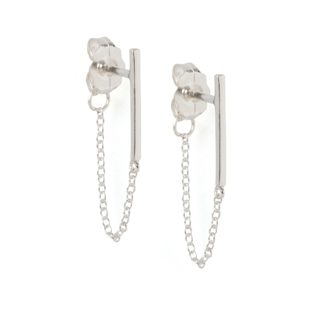CATBIRD NYC Ballerina Chain Earrings in Silver